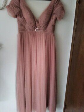 Beautiful Flowing TULLE & CHANTILLY Bridgeton Style Sweetheart Maxi Gown SZ 16